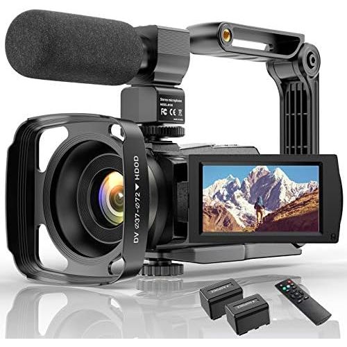  [아마존베스트]Condikey Video Camera 4K WiFi Full HD Video Camcorder with Microphone YouTube Vlogging Digital Camera IR Night 48MP16X Digital Zoom 3.0 Inch 270° Rotating Touchscreen Camera Recorder with R