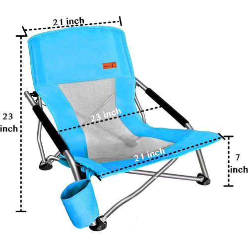  [아마존 핫딜]  [아마존핫딜]Nice C Low Beach Camping Folding Chair, Ultralight Backpacking Chair with Cup Holder & Carry Bag Compact & Heavy Duty Outdoor, Camping, BBQ, Beach, Travel, Picnic, Festival