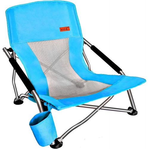  [아마존 핫딜]  [아마존핫딜]Nice C Low Beach Camping Folding Chair, Ultralight Backpacking Chair with Cup Holder & Carry Bag Compact & Heavy Duty Outdoor, Camping, BBQ, Beach, Travel, Picnic, Festival