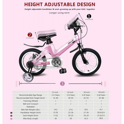  [아마존핫딜][아마존 핫딜] Nice C BMX Kids Bike with Dual Disc Brake for Boy and Girl 12-14-16-18 inch Training Wheels (12 Pink)