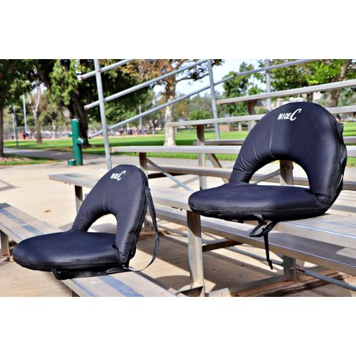  Nice C Stadium Seats, Bleachers Stadium Chairs, 10-Posisition Reclining Waterproof Cushion, Ultralight, Fordable, Portable Extra Thick Pading, with Shoulder Strap & Net Pocket Comp