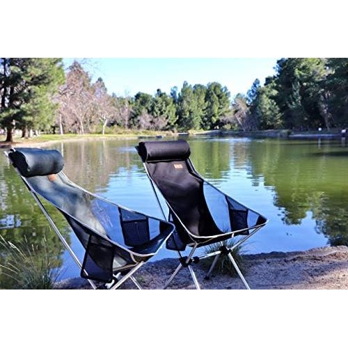  NiceC Ultralight High Back Folding Camping Chair, Upgrade with Removable Pillow, Side Pocket & Carry Bag, Compact & Heavy Duty for Outdoor, Camping (Set of 2 Green)