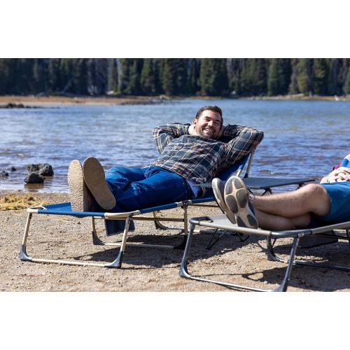  Nice C Folding Camping Cot, Lounge Chair, Sleeping Bed, 4-Reclining Position with Pillow & Storage Bag, Heavy Duty Holds Up to 250 Lbs，Lightweight, Comfortable for Outdoor&Indoor (