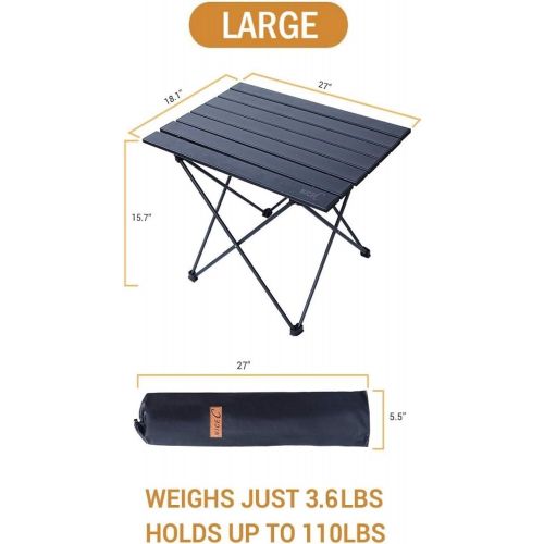  Nice C Folding Table, Portable Camping Table, Aluminum Collapsible Table top, Ultralight Compact with Carry Bag for Outdoor, Beach, BBQ, Picnic, Cooking, Festival, Indoor, Office(L