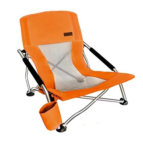  Nice C Low Beach Camping Folding Chair, Ultralight Backpacking Chair with Cup Holder & Carry Bag Compact & Heavy Duty Outdoor, Camping, BBQ, Beach, Travel, Picnic, Festival (1 Pack