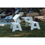 Nice1159 Versatile Outdoor Bench can be Converted to a Picnic Table-Durable, Lightweight, Easy to Assemble 60x23x32 Inches, White New (Only 2 Sets Left)