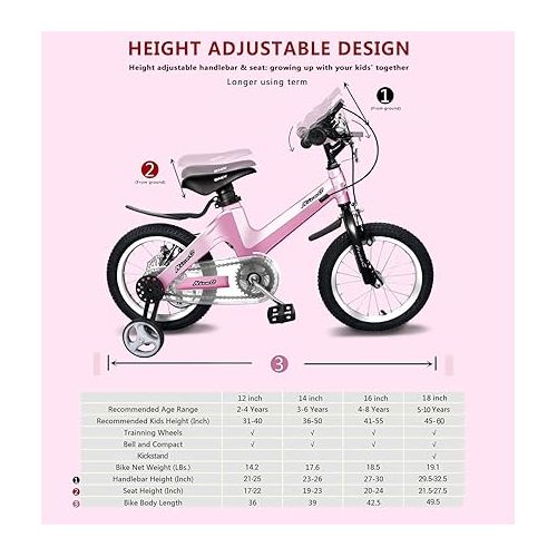  Nice C Training Wheel Bike, Kids Bike Boys Girls, BMX Mountain with Dual Disc Brake 12-14-16-18 inch