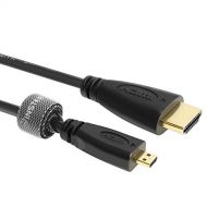 NiceTQ 6ft Micro-HDMI (type D) to Regular HDMI (type A) high Speed Cable with Ethernet (up to 1440p) for MOTOROLA MB810 DROID X / HTC Touch EVO 4G