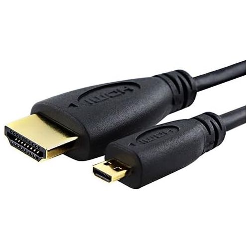  NiceTQ 6ft Micro-HDMI (type D) to Regular HDMI (type A) high Speed Cable with Ethernet (up to 1440p) for MOTOROLA MB810 DROID X / HTC Touch EVO 4G