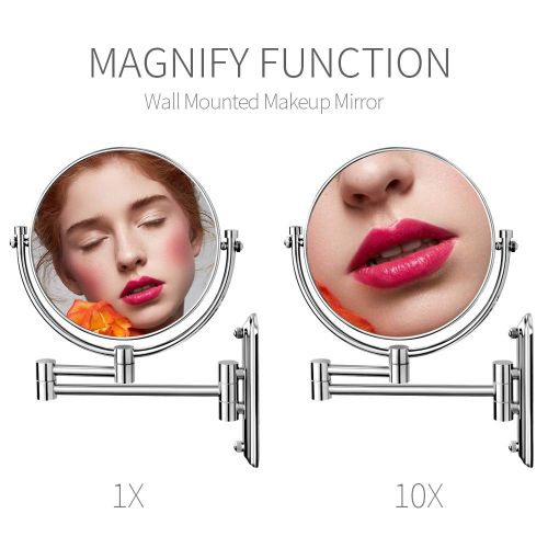  NiceVue Mirror Magnifying 5X Makeup Mirrors 8 Inch Double-Sided Wall Mounted Mirror for Bathroom Mirrors Magnified