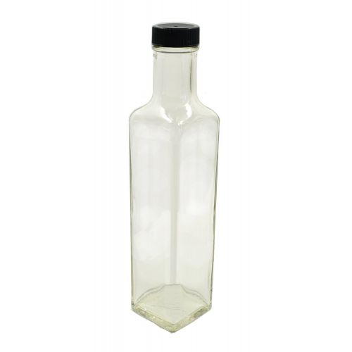  Nicebottles Clear Glass Quadra Bottles, 250ml (8.5 Fl Oz) - Case of 12