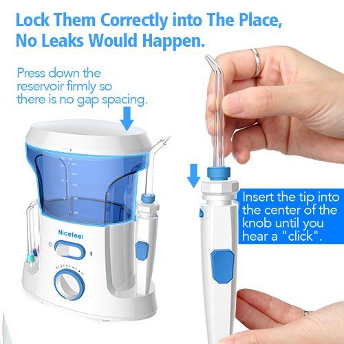  Nicefeel Electric Dental Water Flosser 600ml Capacity Queit Design（50db）Anti-leakage Professional...