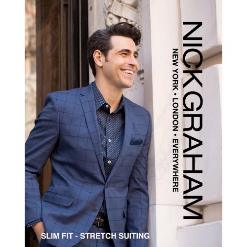  Nick+Graham Nick Graham Mens Slim Fit Stretch Finished Bottom Suit
