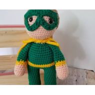 NickelCreekStitches Superhero Doll, Crochet Action Figure, Super hero Plush Toy, Crochet Stuffed Toy, Birthday Gift, Ready to Ship