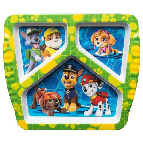  Nickelodeon Zak Designs Paw Patrol Divided Plate, Fork and Spoon Set, Paw Patrol, 3 piece set