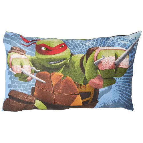  Nickelodeon Teenage Mutant Ninja Turtles Gnarly Royal Green/Gray Cotton/Polyester Standard 20 x 30 Pillowcase with Leonardo & Raphael