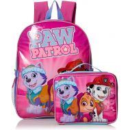 Nickelodeon Paw Patrol Little Girls Skye and Friends 15 Backpack with Lunch Kit, Pink, 15