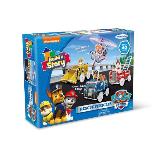  Nickelodeon Build A Story Paw Patrol Rescue Vehicles Building Playset, Multi-Color