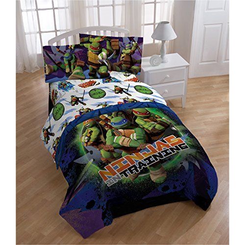  Nickelodeon Teenage Mutant Ninja Turtles Stars 3 Piece Microfiber Twin Sheet Set, Nina Training