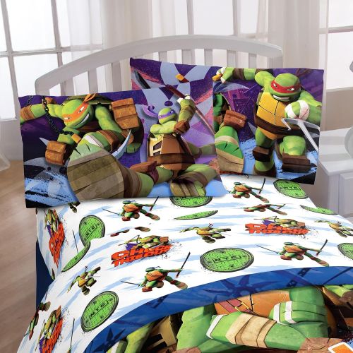  Nickelodeon Teenage Mutant Ninja Turtles Stars 3 Piece Microfiber Twin Sheet Set, Nina Training