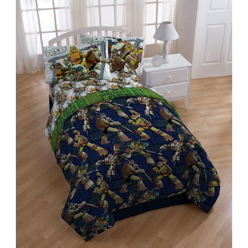  Nickelodeon Teenage Mutant Ninja Turtles Stomp Foot Super Soft Microfiber Twin 3 Piece Sheet Set: Home & Kitchen