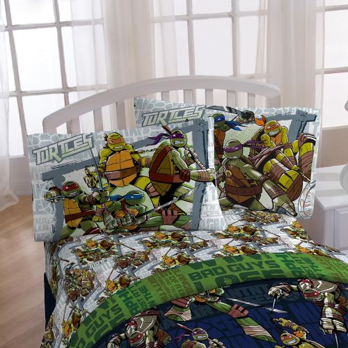  Nickelodeon Teenage Mutant Ninja Turtles Stomp Foot Super Soft Microfiber Twin 3 Piece Sheet Set: Home & Kitchen