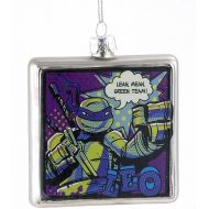 Nickelodeon Kurt Adler Glass Teenage Mutant Ninja Turtles Comic Strip Square Ornament, 3-Inch