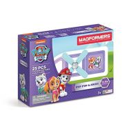 Nickelodeon Magformers Paw Patrol 25 Pieces Pup Pup & Away Set, Pink and Purple colors, Educational Magnetic Geometric shapes tiles Building STEM Toy Set Ages 3+