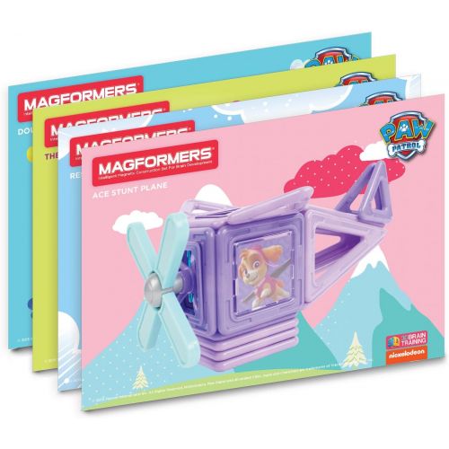  Nickelodeon Magformers Paw Patrol 25 Pieces Pup Pup & Away Set, Pink and Purple colors, Educational Magnetic Geometric shapes tiles Building STEM Toy Set Ages 3+