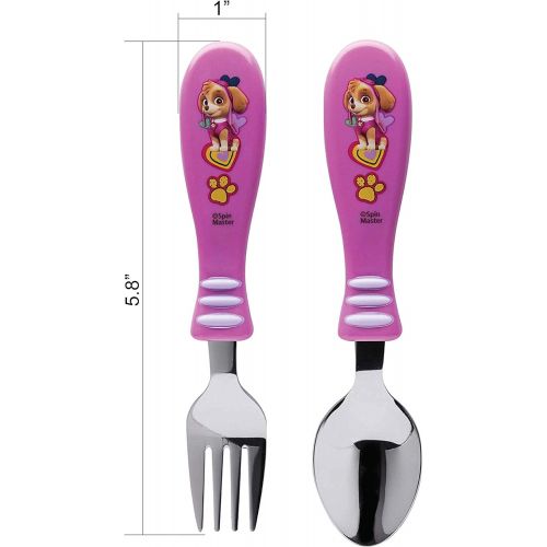  Nickelodeon Zak Designs Paw Patrol Easy Grip Flatware Fork And Spoon Utensil Set  Perfect for Toddler Hands With Fun Characters, Contoured Handles And Textured Grips, Paw Patrol Girl