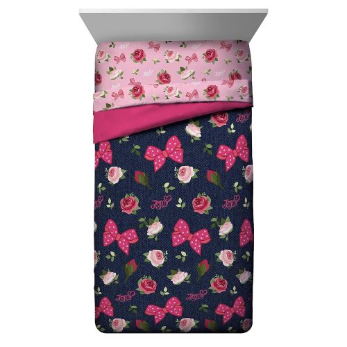  MISC 1 Piece Girls Pink Nickelodeon Sweet JoJo Siwa Comforter Full Sized Sweet Jo Jo Themed Bedding Girly Heart Love Floral Rose Polka Dot Dots Bow Blue Jean Flower Leaf Botanic Pa