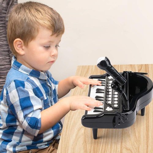  [아마존베스트]nicknack Piano Toy Keyboard for Baby & Toddlers Birthday Gift Toy for 1 2 3 4 Year Old Kids Toy Piano 24 Keys, Black