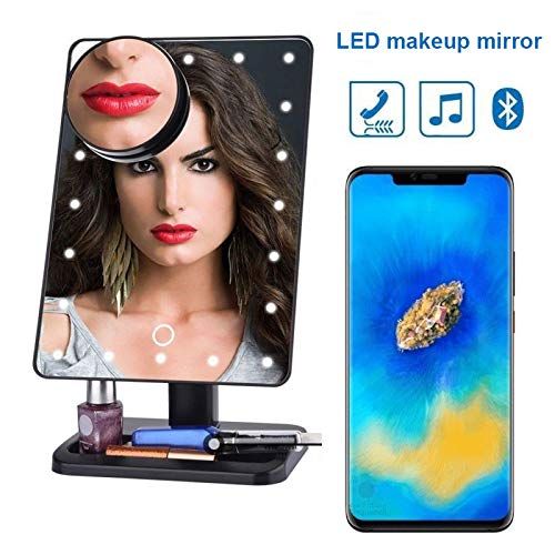  Nicknocks Bluetooth Mirror- Makeup Mirror-20 LED Makeup Mirror Light Bluetooth 10X Magnifying USB Charging Lights