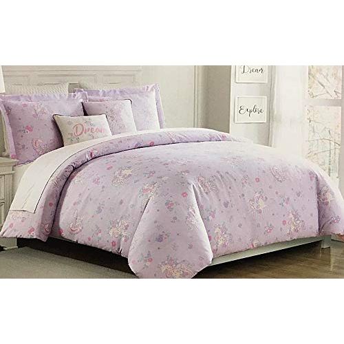  Nicol Miller Kids Unicorns and Spring Flowers All-Season Girls Twin Comforter Set by Nicole Miller