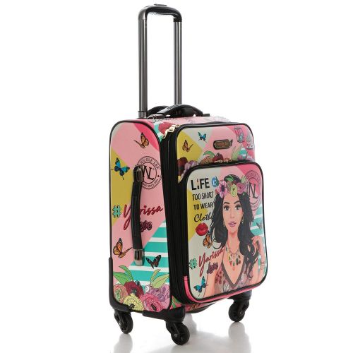  Nicole+Lee 18 Graphic Carry-on Luggage With Electronic Pocket And 4 Spinner Wheels