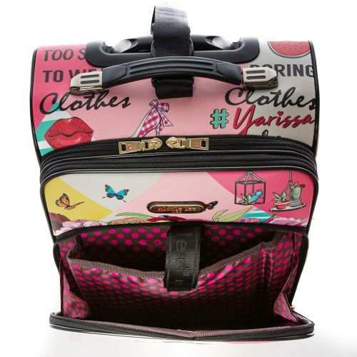  Nicole+Lee 18 Graphic Carry-on Luggage With Electronic Pocket And 4 Spinner Wheels