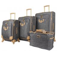Nicole+Miller Nicole Miller Paige Collection 4-Piece Luggage Set: 28, 24, 20 Spinners and Tote Bag