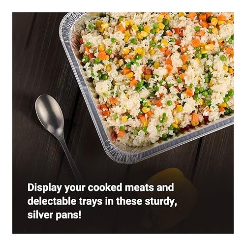  Nicole Home Collection Aluminum Pans With Lids Half Size 9x13 Extra Heavy Duty, Disposable Foil Pans For Baking (25 Sets)