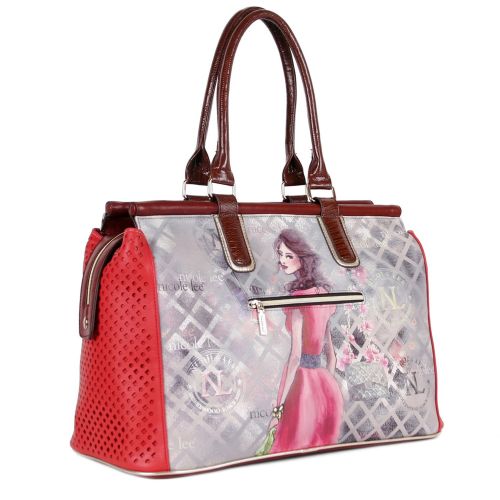  Nicole Lee Daisy Print Overnighter, Red, One Size