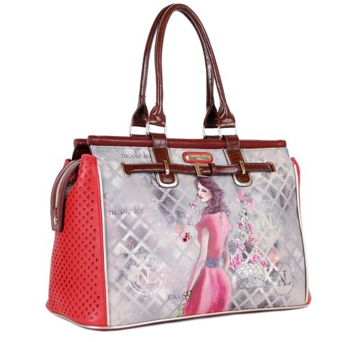  Nicole Lee Daisy Print Overnighter, Red, One Size