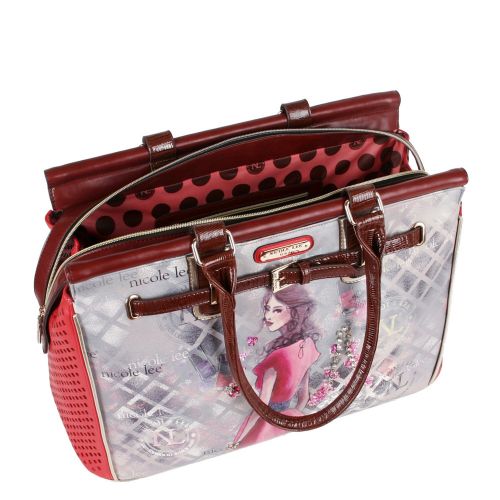  Nicole Lee Daisy Print Overnighter, Red, One Size