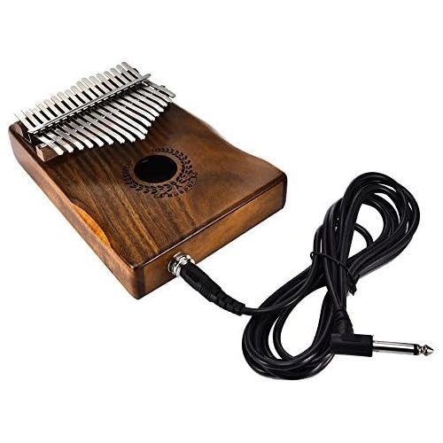  [아마존베스트]Nicololfle Kalimba 17 Key Finger Piano Mbira Kalimba Thumb Piano Acacia Thumb Piano Link Speaker Electric Pickup with Bag Cable