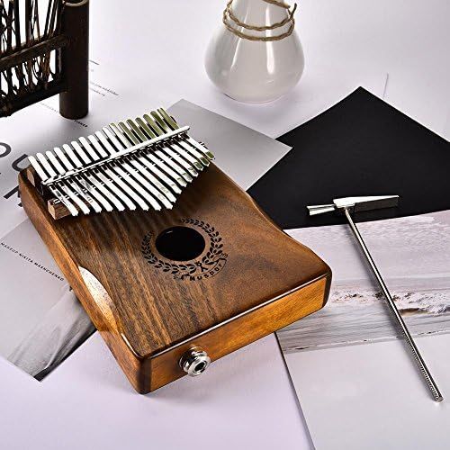  [아마존베스트]Nicololfle Kalimba 17 Key Finger Piano Mbira Kalimba Thumb Piano Acacia Thumb Piano Link Speaker Electric Pickup with Bag Cable