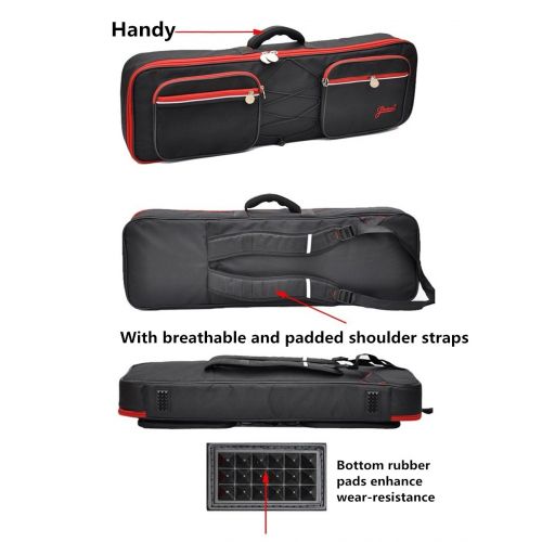  Nicsound Professional Electric Piano Keyboard Carry Bag Portable 49-Key Thicken Keyboard Padded Case Gig Bag 420D Oxford Cloth with Shoulder Straps