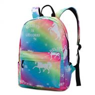 Nidoul Unicorn School Travel Backpack for Teen Boys Girls Colorful Rainbow Shoulder Bag