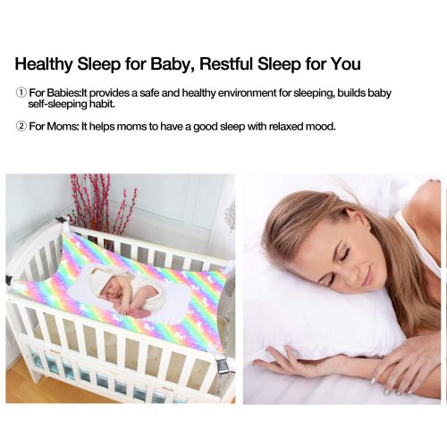  Nidoul Baby Crib Hammock, Newborn Infant Womb Hammock for Safe Sleeping, Unicorn Rainbow...