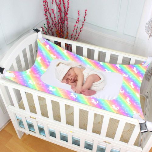  Nidoul Baby Crib Hammock, Newborn Infant Womb Hammock for Safe Sleeping, Unicorn Rainbow...