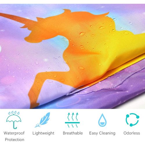  [아마존베스트]Nidoul Kids Art Smocks for Painting, Long Sleeve Unicorn Rainbow Painting Aprons for Kids, Long Section Waterproof Children Artist Aprons with Pocket for 3-12 Years