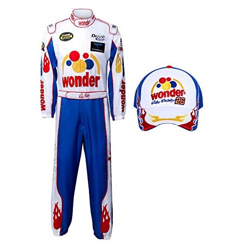  할로윈 용품NielijuanST Adult Ricky Bobby Racing Jumpsuit Cap Hat Suit Set Talladega Nights Full Costume Halloween Party Props