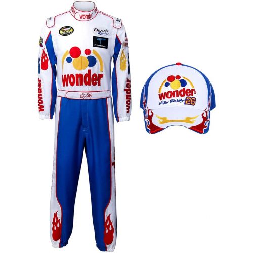  할로윈 용품NielijuanST Adult Ricky Bobby Racing Jumpsuit Cap Hat Suit Set Talladega Nights Full Costume Halloween Party Props